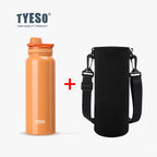 TYESO Stainless Steel Thermal Water Bottle Portable Tumbler Sport Vacuum Flask Keeps Cold and Heat Thermal Mug Car Insulated Cup
