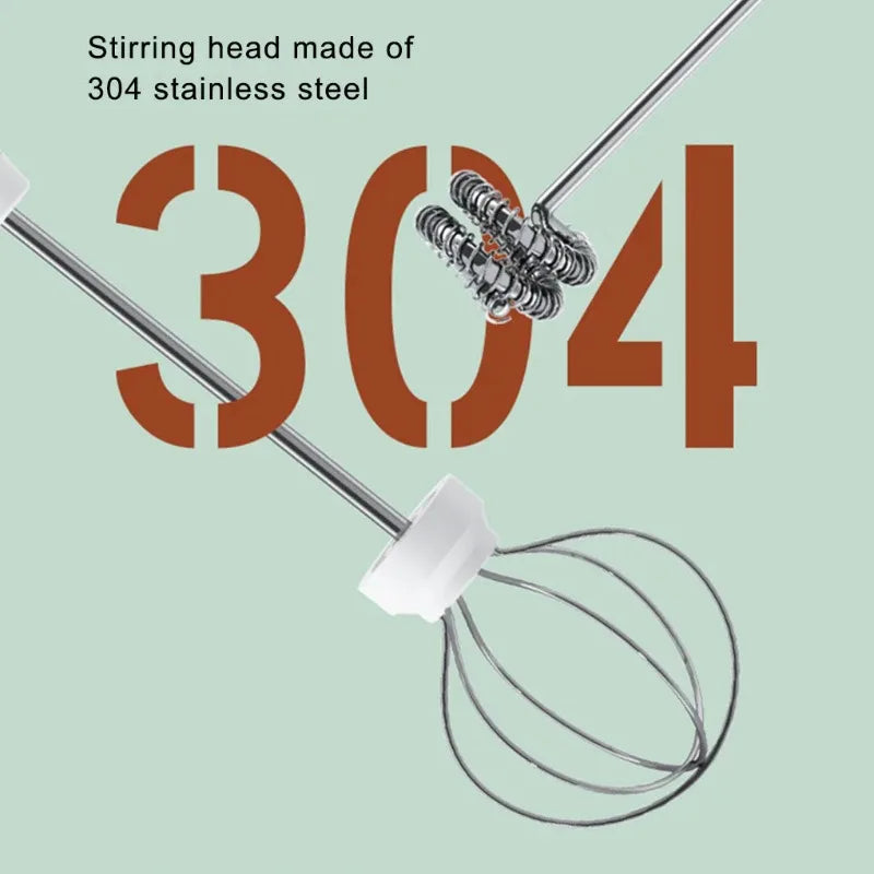 OCOOSO 2 in 1 Electric Milk Frother Rechargeable Coffee Milk Frother 3 Speed Adjustable Milk Frother Handheld Electric Dual Head