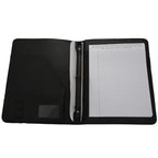 VO-A4 Vegetarian Leather 3 Ring Portfolio Binder Business Binder Padfolio With Notebook Pad Interview & Business