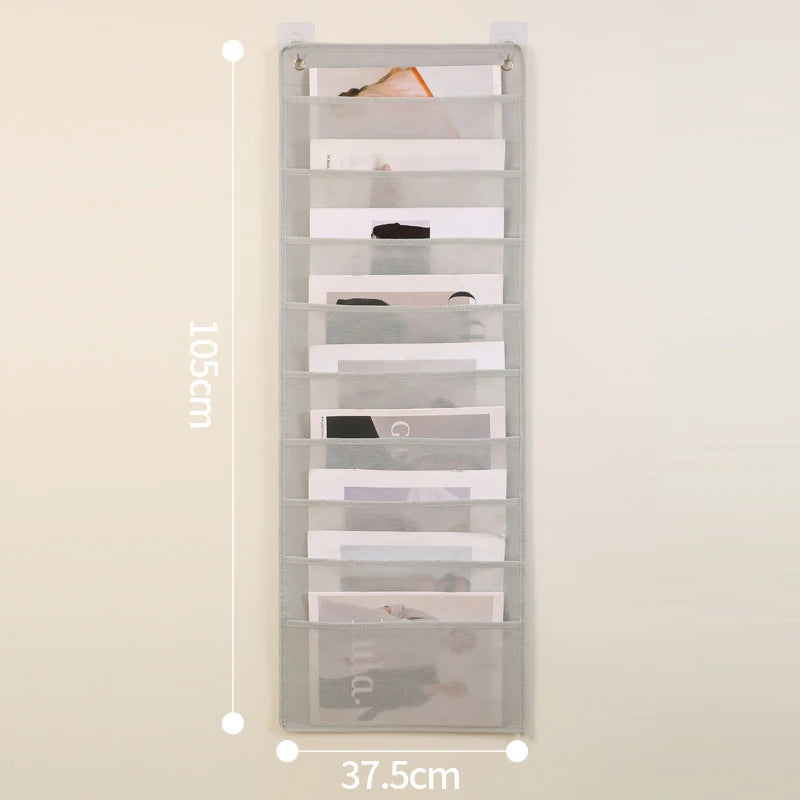 Document Hanging Storage Bag Oxford Cloth Storage Pocket Chart Hanging File Folding Holder Cascading Fabric Organizer For Office