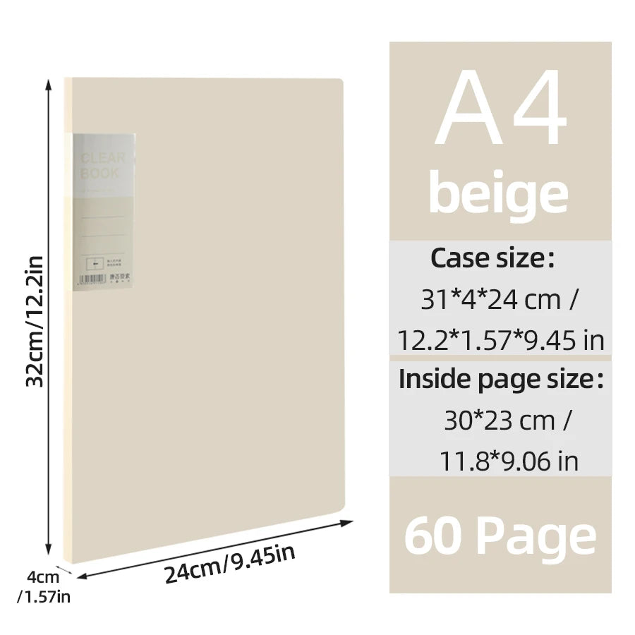 A4 Side-Loading Document Folder Multi-Layer Transparent  Organizer Paper Holder Sheet Music Binder with Dividers 20/30/40/60Page