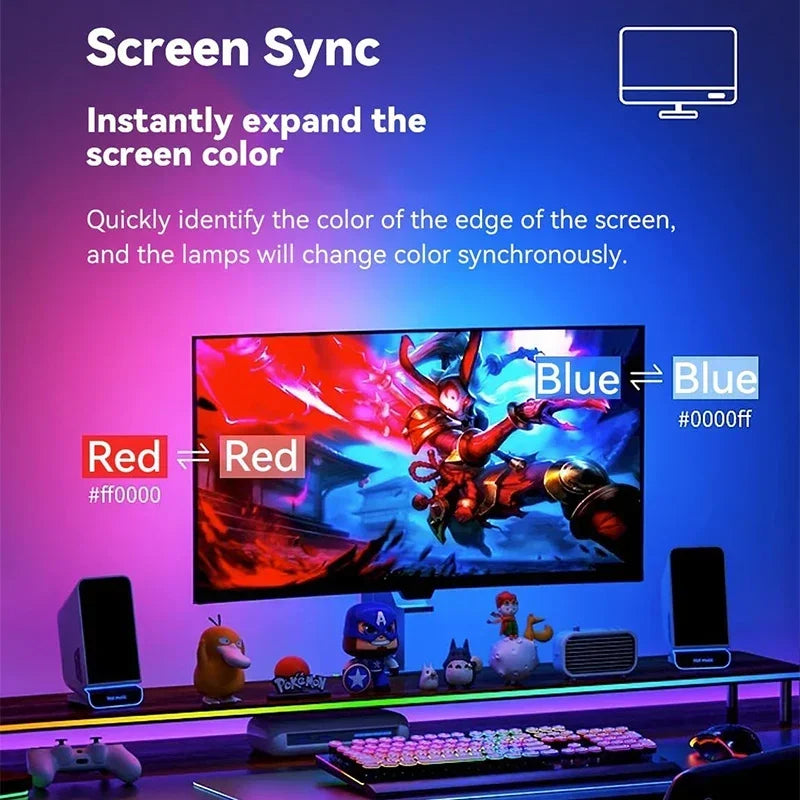 Computer Screen LED Sync Light Smart Gaming Strip Light Monitor RGB Screen Backlight Pickup  for Gaming Room Atmosphere Decor ﻿