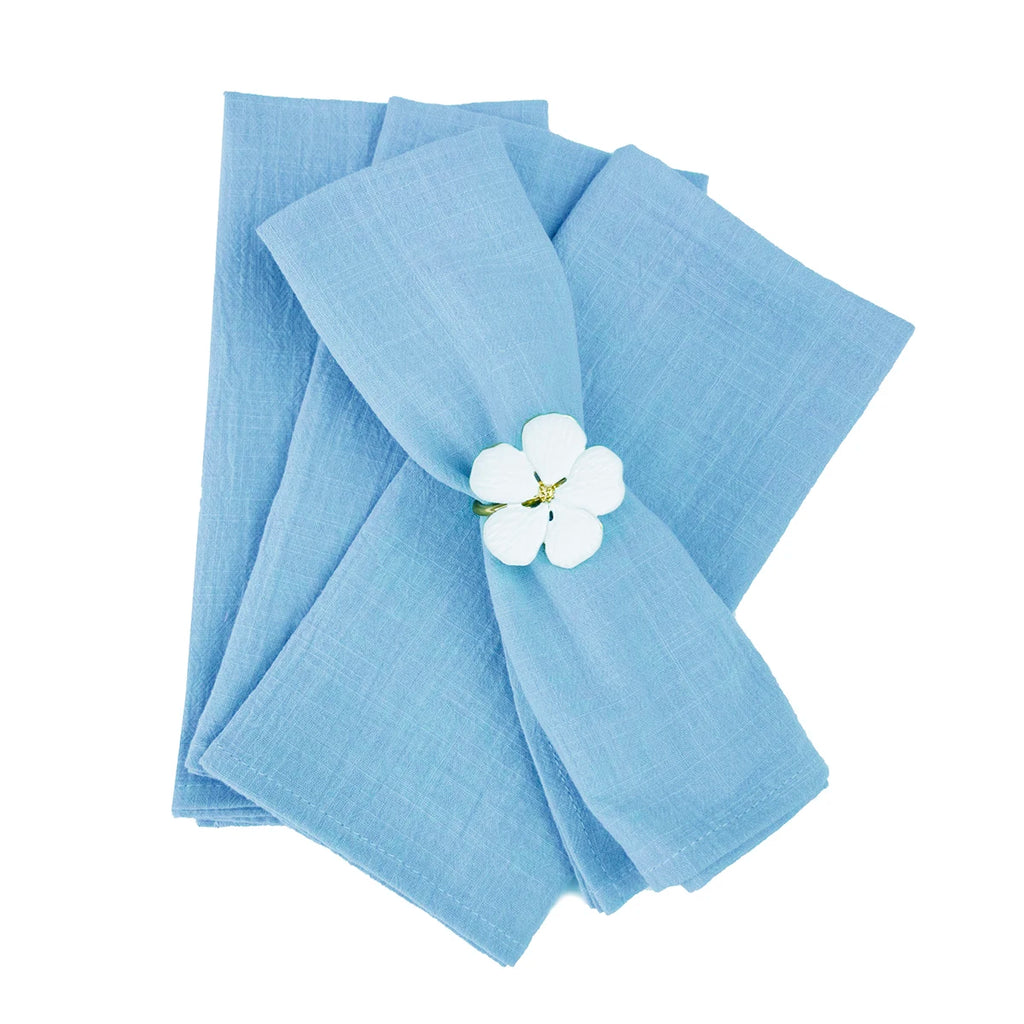 4PCS 30x45cm 100% Cotton Christmas Green Napkin Blue Reusable Wedding Party Table Decor Retro Napkins