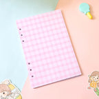 Cute Color Grid A5 A6 Loose Leaf Notebook Refill Spiral Binder Index Inner Page Item Paper Stationery