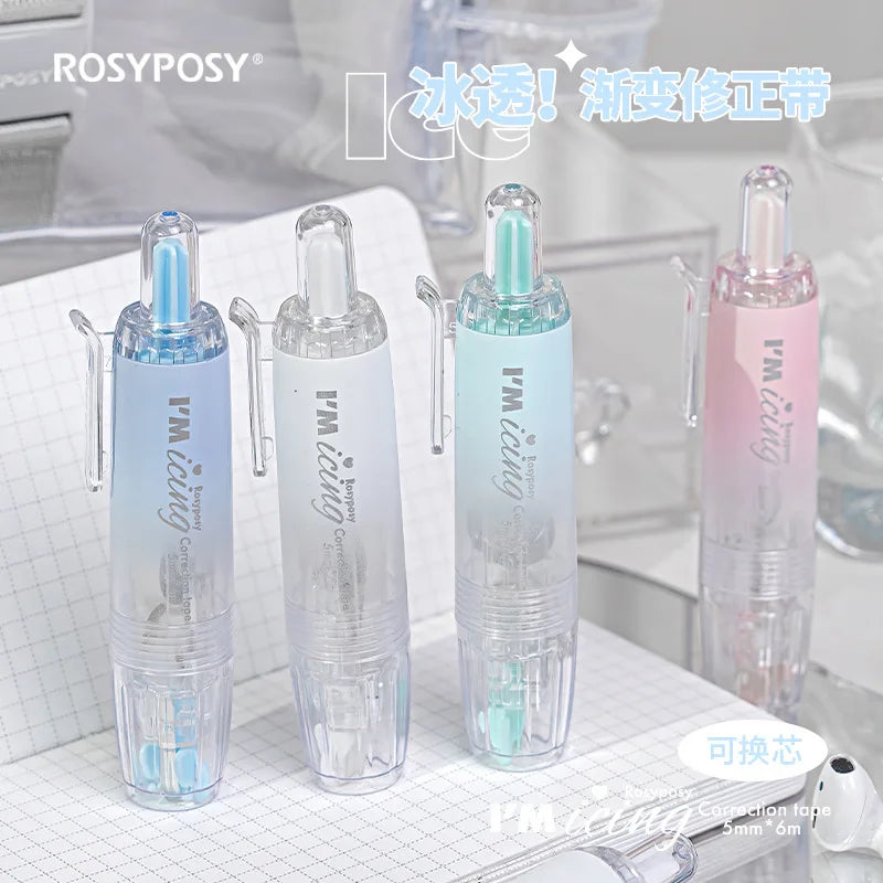 Press Type Kawaii Correction Tape Replaceable Refills White Out Corrector Band Student Japanese Stationery School Supplies