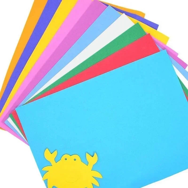 10 Sheets Thick Multicolor A4 Sponge EVA Foam Paper Kids Handmade DIY Hand Craft Suitable Children Playing Paper-cut Game