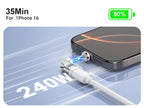 AUFU 3Pcs 9Pin Magnetic Type C Adapter 240W Fast Charging USB C To Type C Adapter OTG Connector For Samsung Xiaomi Lenovo Laptop