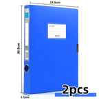 2pcs A4 Colorful File Boxes, Foldable Folder Organizers, Large Capacity for Financial Vouchers with Side Labels, Office Supplies