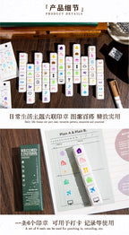 TIANZI 6 Pcs Cartoon Color Teacher Seals Commendation Award Seal Evaluation Stamp Stationery Scrapbook Supplies for Classroom