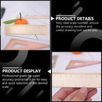 1Set Premium Brass Geometry Ruler Set Triangle Straightedge Protractor Drawing Measurement Tool Accurate Scale for Education Art