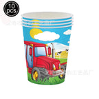  Green Tractor Birthday Party Supplies Farm Tractor Paper Plates Cup Napkins for Tractor Birthday Party Decoration Supplies