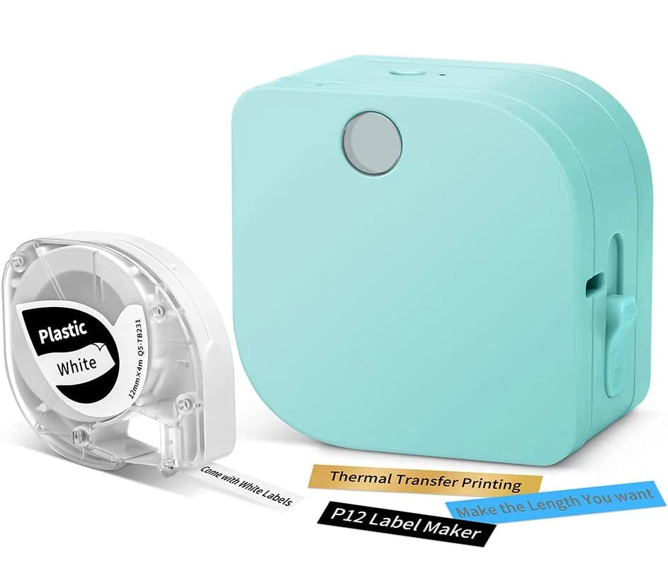 Phomemo P12 Label Maker with Tape Mini Label Printer Machine for Stain Ribbon Portable Bluetooth Label Printer Best Gift