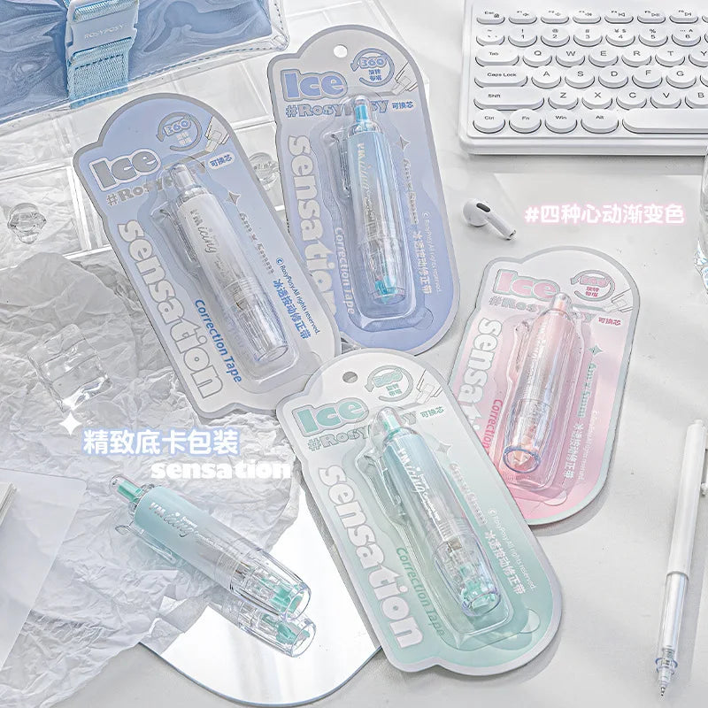 Press Type Kawaii Correction Tape Replaceable Refills White Out Corrector Band Student Japanese Stationery School Supplies
