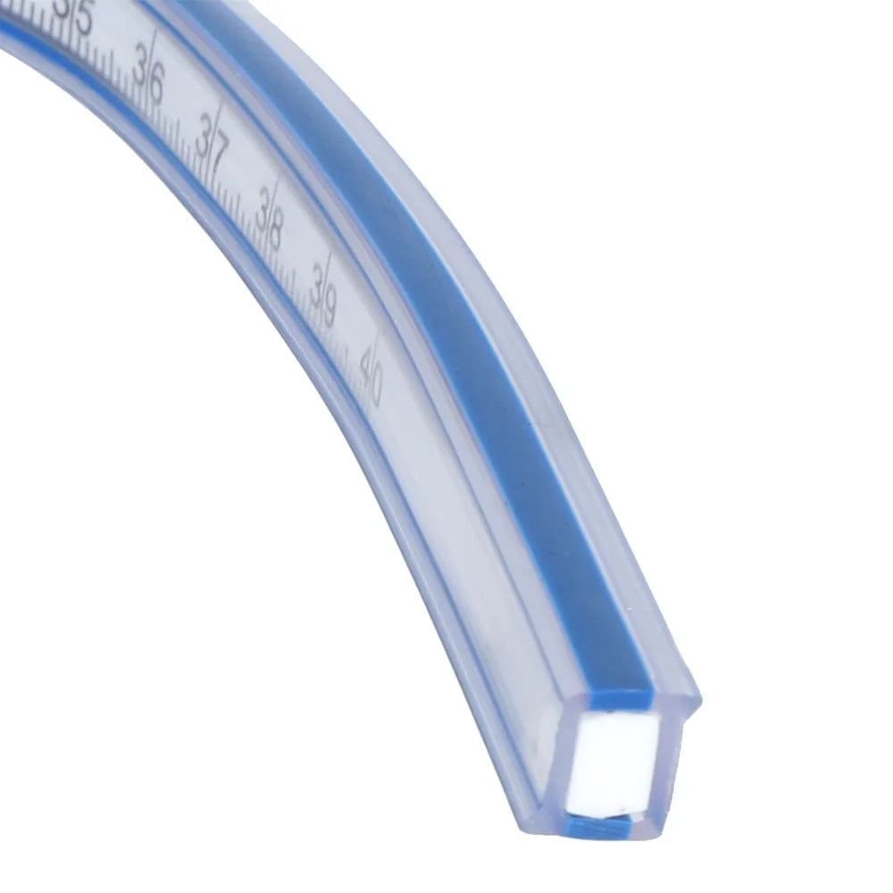 Durable Bendable Flexible Curve Ruler Double Side Graduated Plastic Metric Ruler Blue White Soft Measuring Tool Sewing