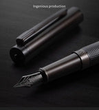 HERO Black Forest Metal Fountain Pen Titanium Black Extra Fine Nib 0.38/0.5mm Students Practice Calligraphy Writing Gift Pen