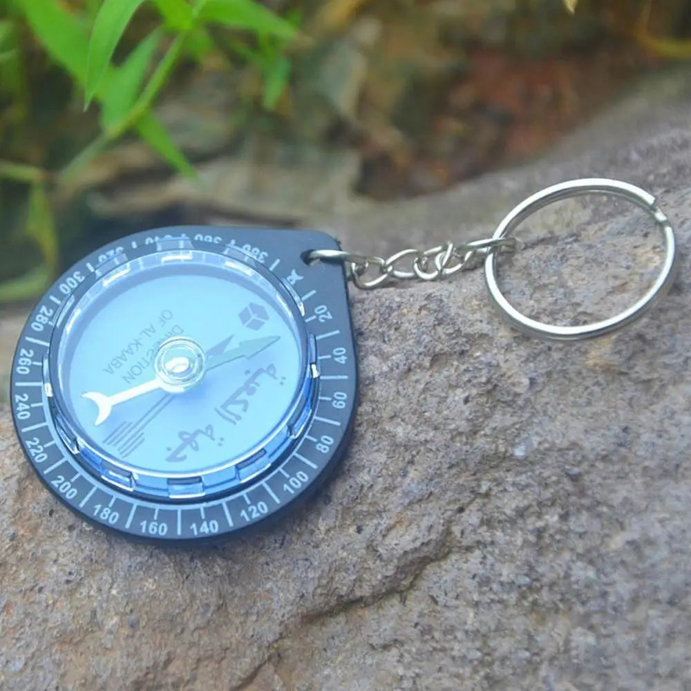 Muslim Qibla Compass Portable Outdoor Compasses For Hiking Direction Eid Pray Keychain Decor For Camping Mountaineering Hiking