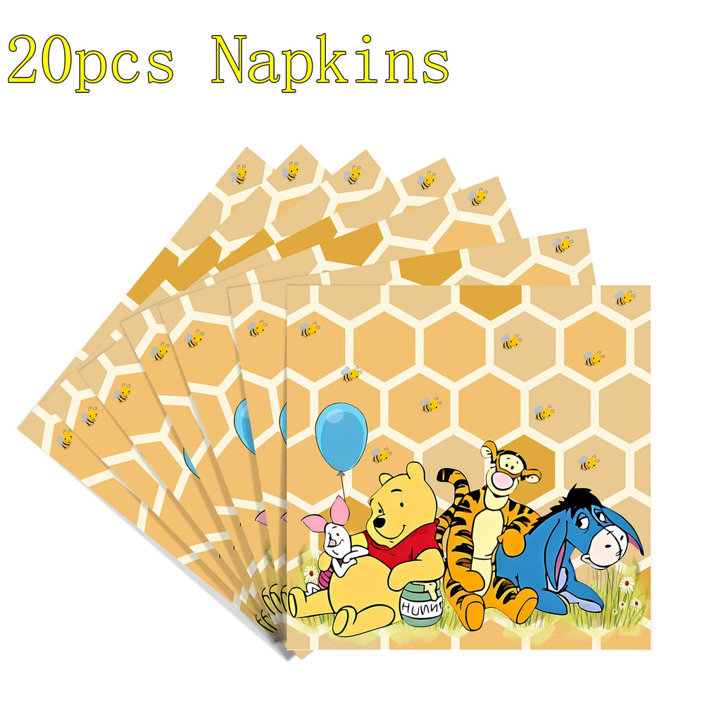 Winnie The Pooh Birthday Party Decoration Plates Napkins Table Cover Balloons Banner Baby Shower Serves 10 Guests Baby Shower