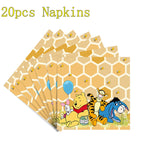 Winnie The Pooh Birthday Party Decoration Plates Napkins Table Cover Balloons Banner Baby Shower Serves 10 Guests Baby Shower