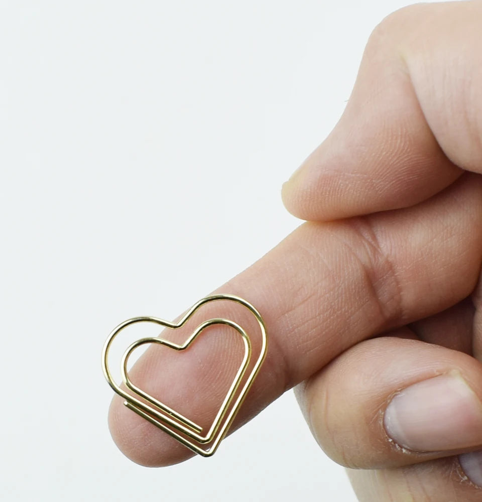 12-Piece Set Heart Paper Clips Colorful Binder for Love Notes Journaling DIY Craft School Supplies Office Organizing Party Favor