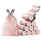 Pink Drawstring Trash Bags, Thickened Leakproof Tear Resistant Easy Tie Odor Resistant for Kitchen Bathroom Office Daily Home Use Households Busy Families Small Trash Can Liners Household Cleaning Garbage Bags