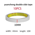 10M White Double Sided Tape Ultra-thin High-adhesive Super Strong Hand Tearable Tape 5-40mm Wide for Crafting And Packaging