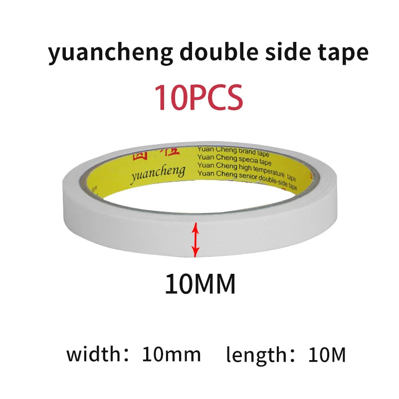 10M White Ultra-Thin Double-Sided Tape High-Adhesive Super Strong Hand Tearable Tape 5-40mm Wide for Crafting And Packaging