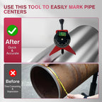 Pipe Center Finder, Pipefitter Tools W/Magnetic Centering Head Y-Type Pipe Fitting Tools W/Adjustable Dial Bubble Protractor