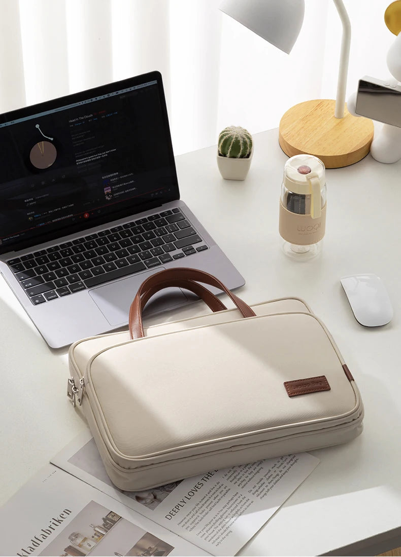 Laptop Bag Women Slim Briefcase Notebook Carring Case for MacBook Air 13 Pro 14 M4 Huawei Matebook Lenovo Acer Xiaomi 15.6 inch