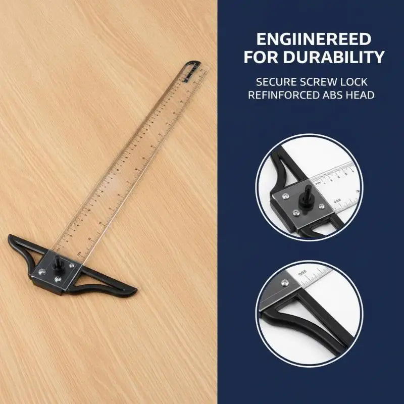 @*T Square Ruler High Precision Plastic Drafting Ruler 45/60/70/80cm Removable for Architect Office Drafting DIY Art Project