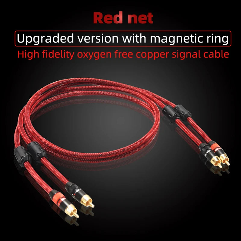 Hi-Fi Fine RCA Cable High Quality 4N OFC HIFI 2RCA-2RCA Male to Male Audio Cable Main Core Independent Shielding One Pair