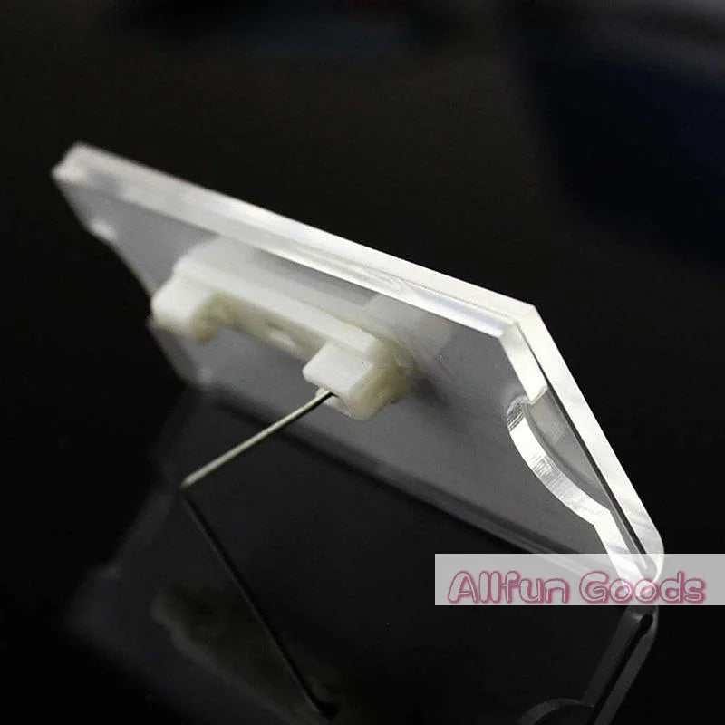 [TG835]10/20/30Pcs Name Tag Blank Name Badges Acrylic Name Tag Holders 70x30mm Insert Blank Acrylic Nameplate