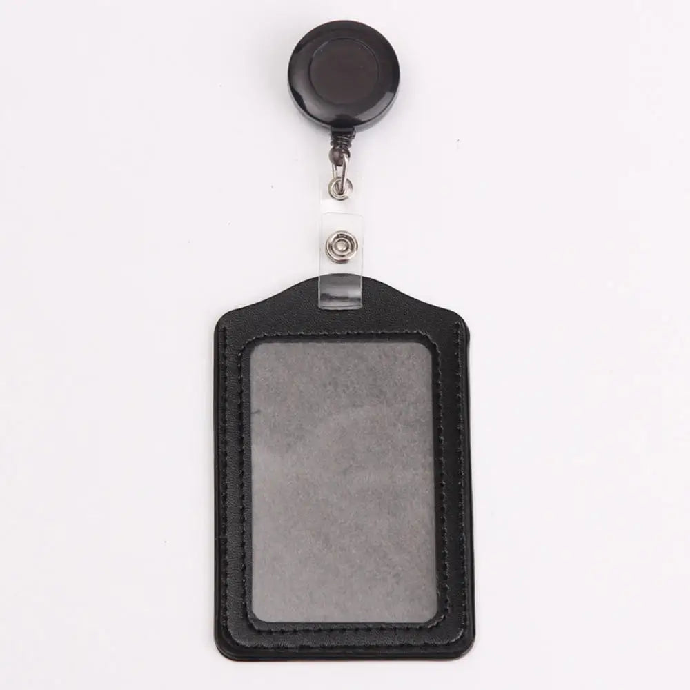 Pu Leather Card Holders Id Badge Case Clear And Color Border Lanyard Holes Bank Credit Id Badge Holders Accessories Wholesales
