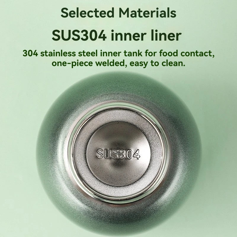300ML Stainless Steel Vacuum Flask with Lifting Ring Mini Thermos Cup Car Insulated Cup Portable Travel Water Bottle Coffee Mug