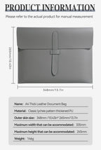 A4 Thick Leather Document Bag, A4 Folder,Business Information Bag, School And Office Supplies, Storage Bag Back To School