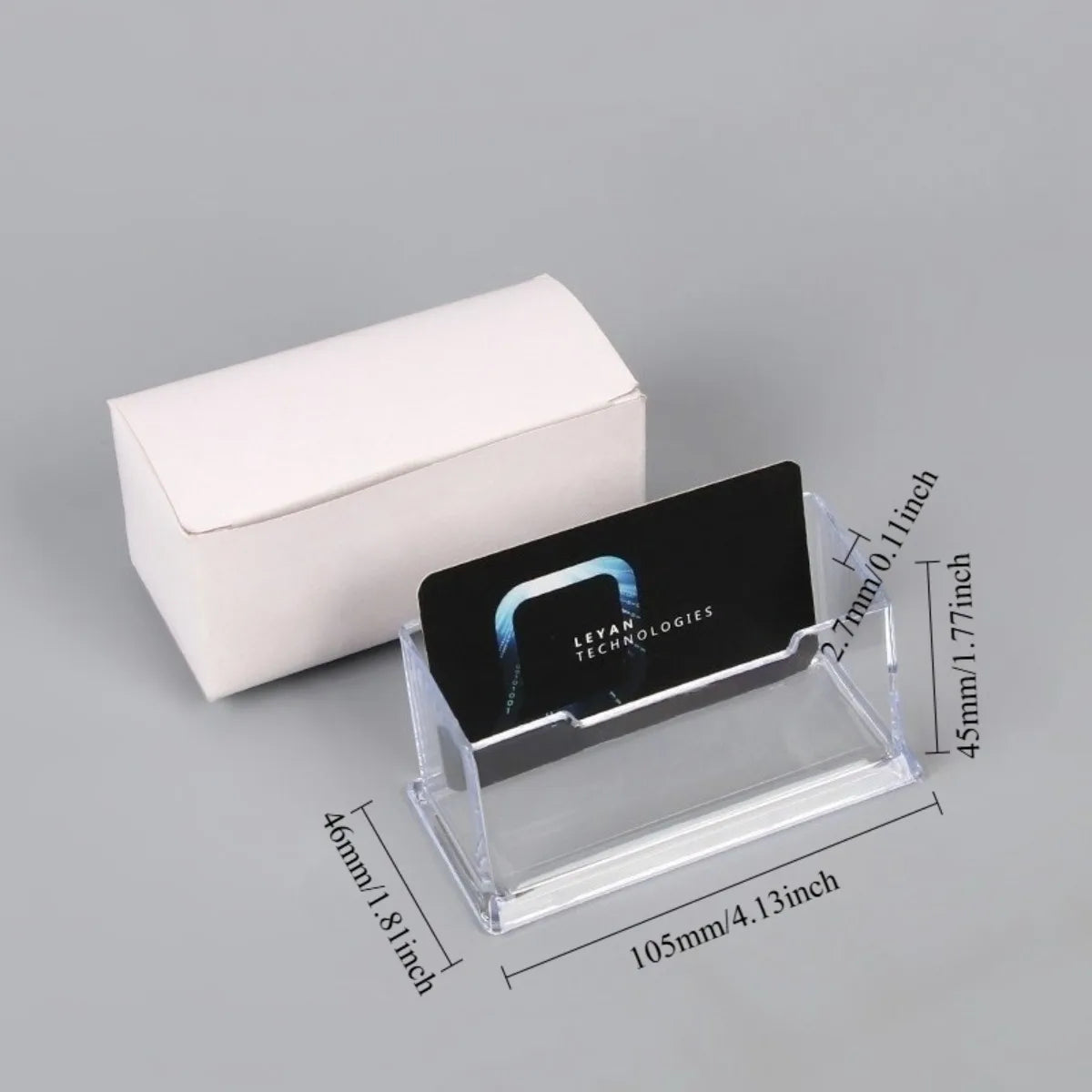 Transparent Plastic Business Card Holder Acrylic Business Card Display Stand Can Be Placed 30-40 Business Cards Office Supplies