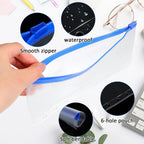 2-24Pcs Clear A6 6-Hole Binder Pockets Waterproof PVC Organizer Cash Budget Envelopes Zipper Binder Pouches for Notebook Planner