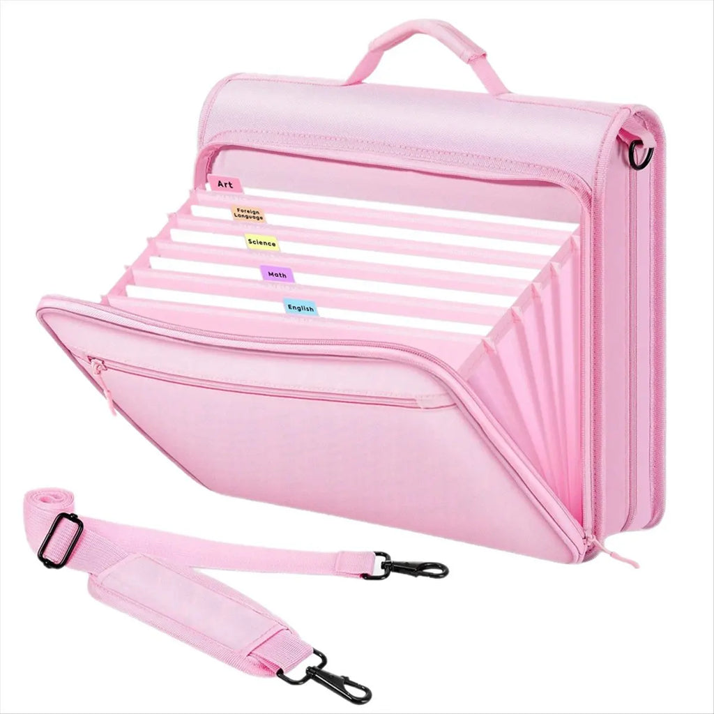 Zipper Binder,2 Inch 3 Ring Multi-Pocket, 500 Sheet Capacity 5 Tab Expanding File Folder, Zipper Bag Included-AU41