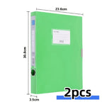 2pcs A4 Colorful File Boxes, Foldable Folder Organizers, Large Capacity for Financial Vouchers with Side Labels, Office Supplies