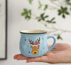 150ML Ceramic Christmas Mugs Cartoon Santa Style Cute Elk Snowman Mousse Cup for Office Home Breakfast Milk Mug Kids Xmas Gifts