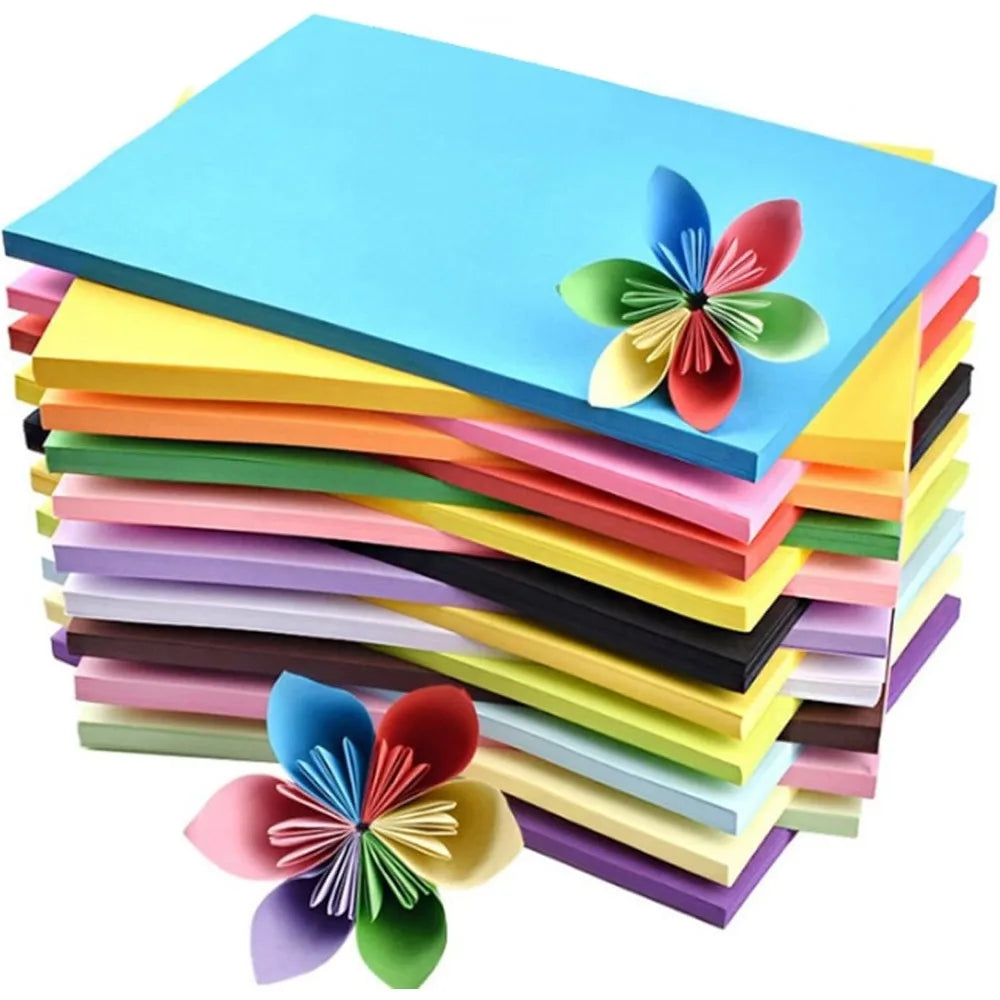 Colored Paper Sheets Bulk 100 Pack A4 Construction Craft Paper for Art Drawing School Classroom Supplies Arts Crafts Coloring 70gsm 19lb