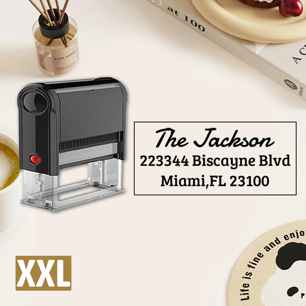 Custom Address Stamp, Return Address Stamps Self Inking Personalized, Customizable Business Stamp, Black Ink Colors, Stamper