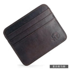 New Thin Genuine Leather Mini Wallet Slim Bank Credit Card Holder Men's Business Small ID Case for Man Purse 6 Slots Cardholder
