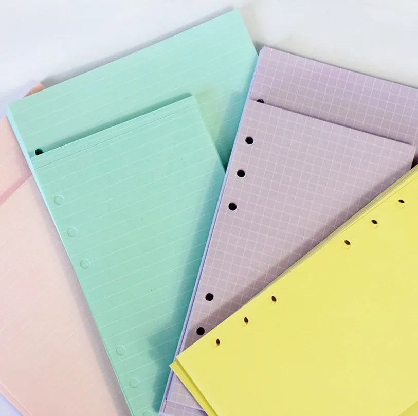A5 A6 A7 50 Sheet Loose-leaf Colorful Refill Inner Page Line Blank Grid Inner Page Inside Paper Stationery