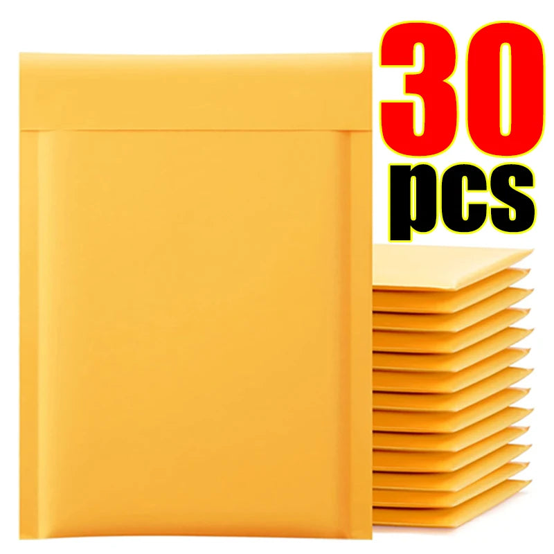 Kraft Bubble Mailers Yellow Padded Packaging Bags Mailing Packages Self-Seal Mail Shipping Bags Envelope Pouch Storage Organizer