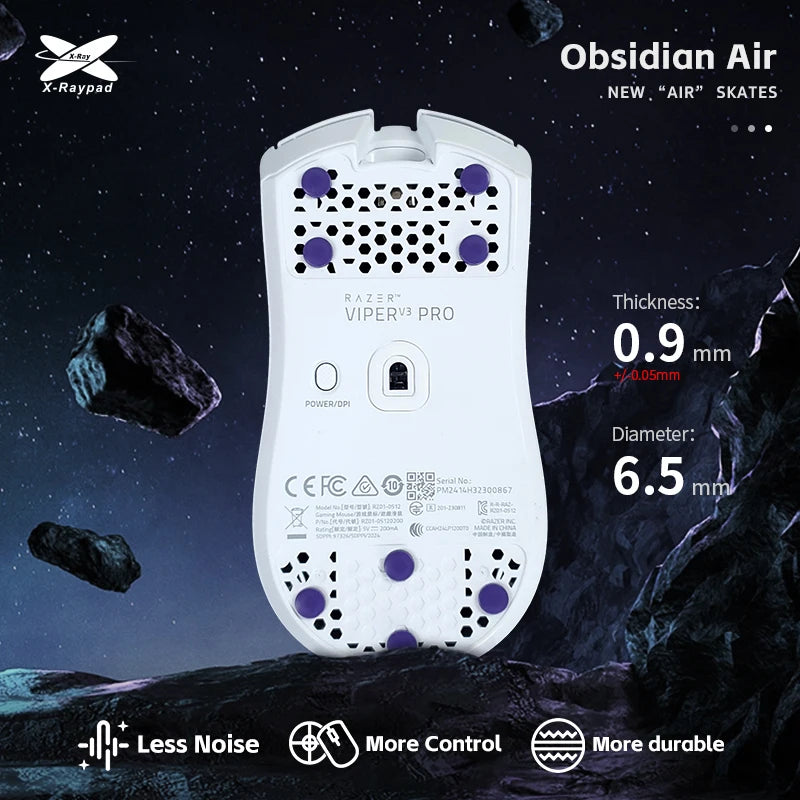 X-Raypad Obsidian Air Mouse Skates All Series – Quiet & Control