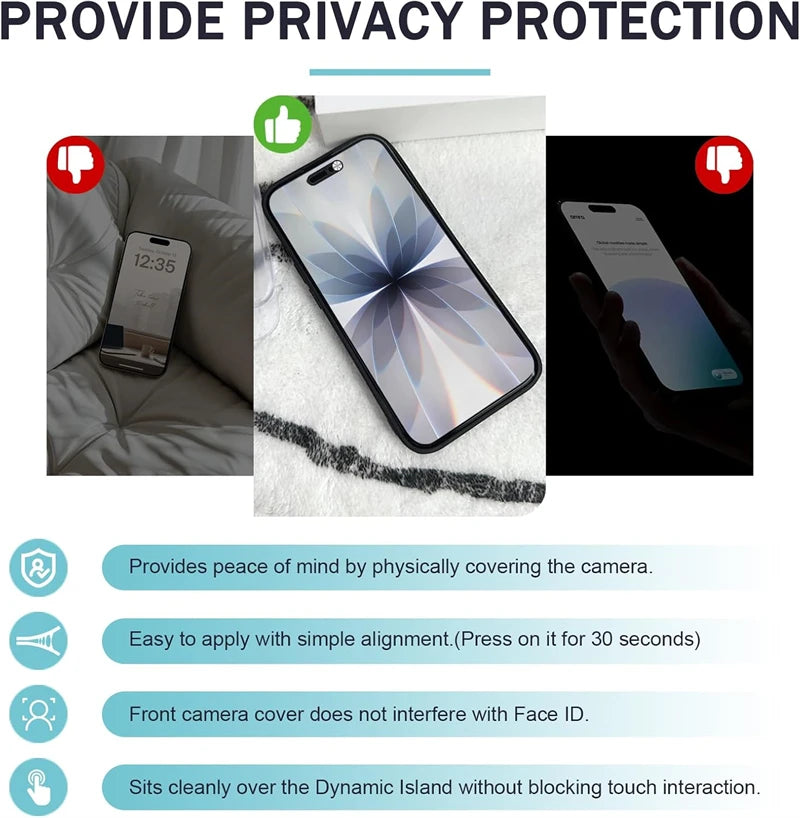 2PCS WebCam Cover Antispy Front Camera Lens Privacy Slider Protector for IPhone 17 Air 16 15 Pro Max Plus 17Pro Web Cam Sticker