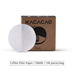KACACAO Disposable Coffee Filter Paper for 51/53/58mm Espresso Maker 100 Pieces Espresso Paper Filter Home Kitchen Accessorie