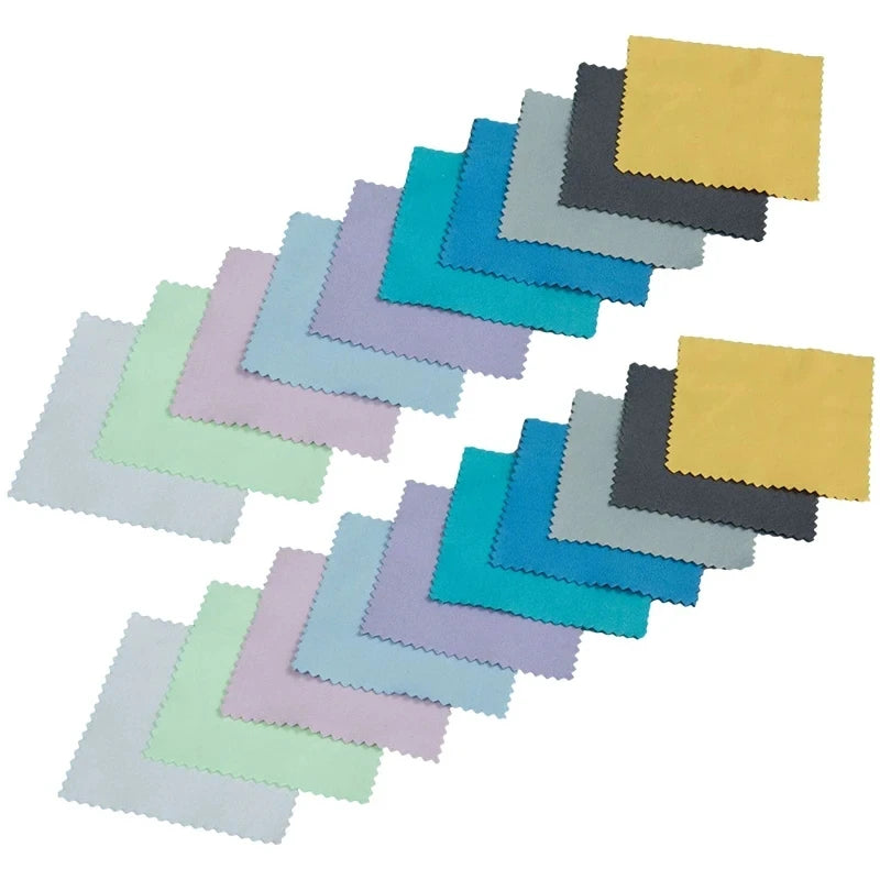 20/10Pcs Microfiber Cleaning Cloth Phone Screen Glasses Camera Lens Cleaner Wipe 8*8cm Polishing Cloth for Silver Gold Jewelry