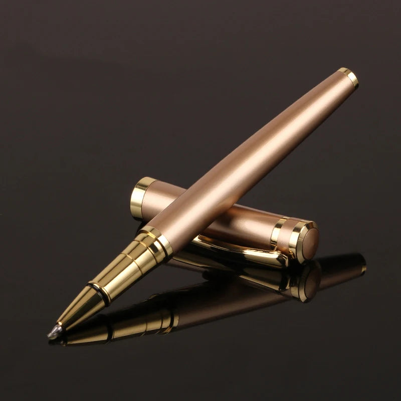 Luxury Metal Silver Black Signature Ballpoint Pens for Business Writing Office Supplies Stationery Customized Logo Name Gift