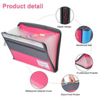Accordion File Organizer with Safe Zipper, 13 Pocket Expanding File Folder with Front Pencil Pouch, School Office Supplies